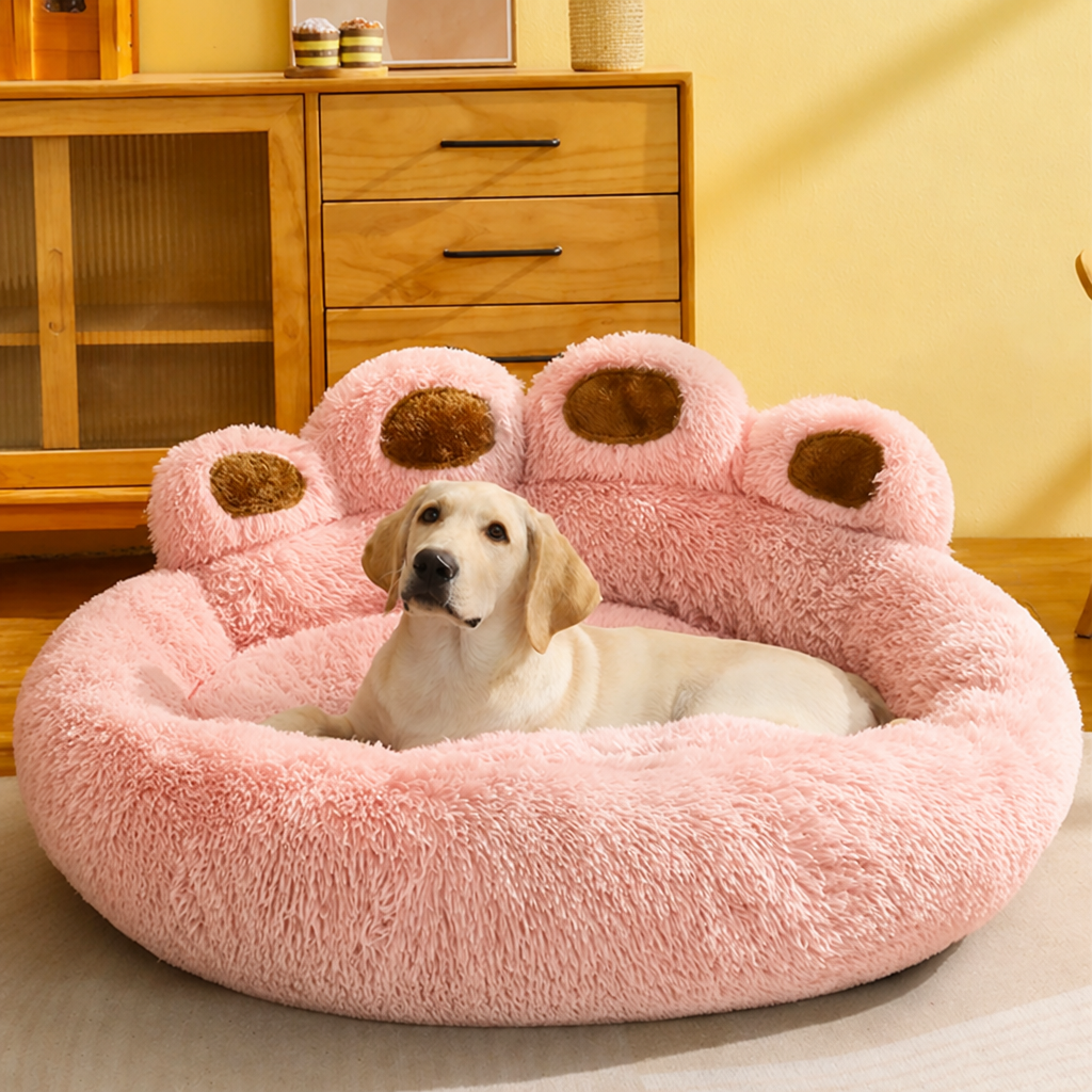 DogBedHouse Fluffy Winter Warm & Washable Donut Dog Bed (Removable Cover)