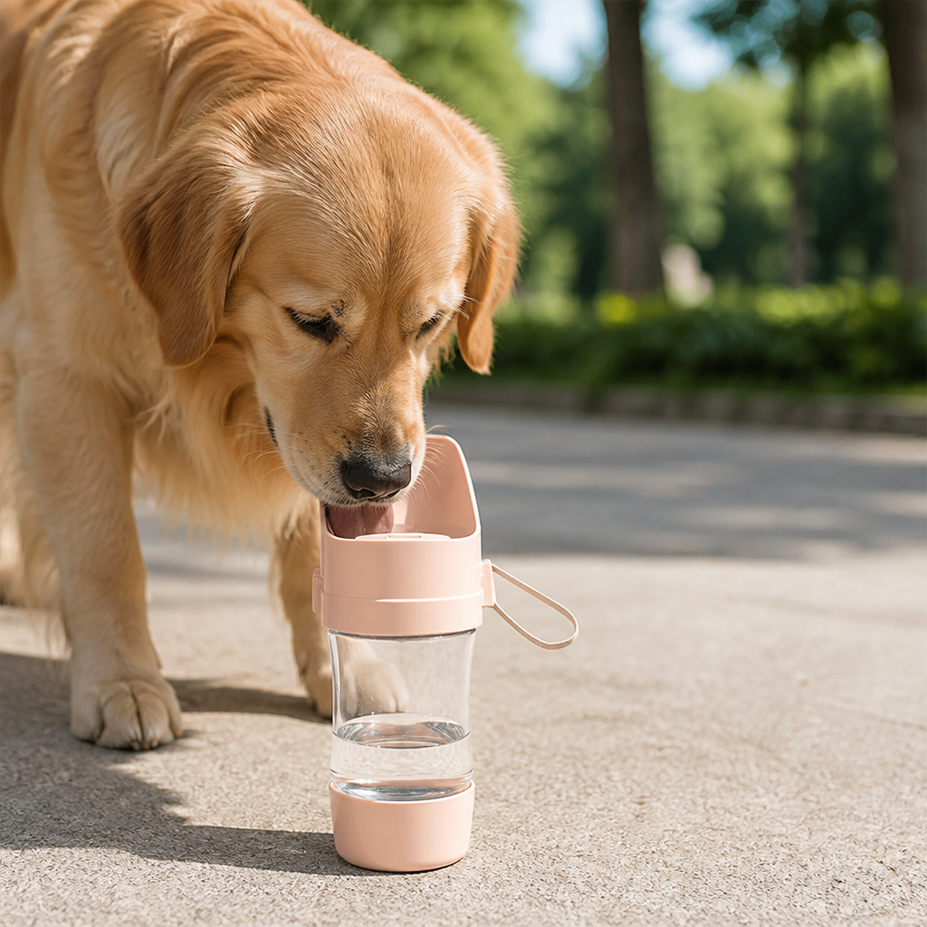 DogBedHouse Foldable 2-In-1 Travel Water Bottle (Integrated Bowl)