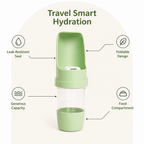 DogBedHouse Foldable 2-In-1 Travel Water Bottle (Integrated Bowl)