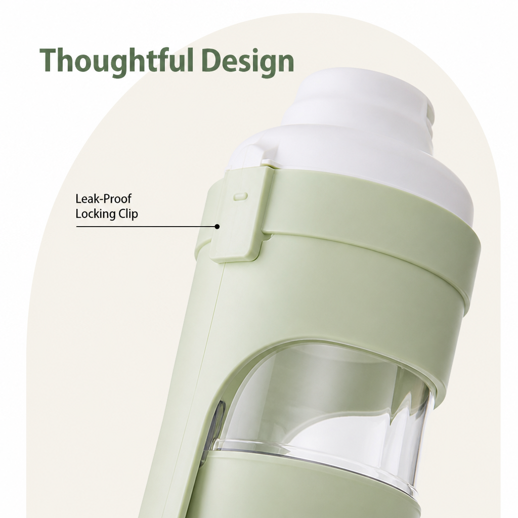DogBedHouse Foldable 2-In-1 Travel Water Bottle (Integrated Bowl)