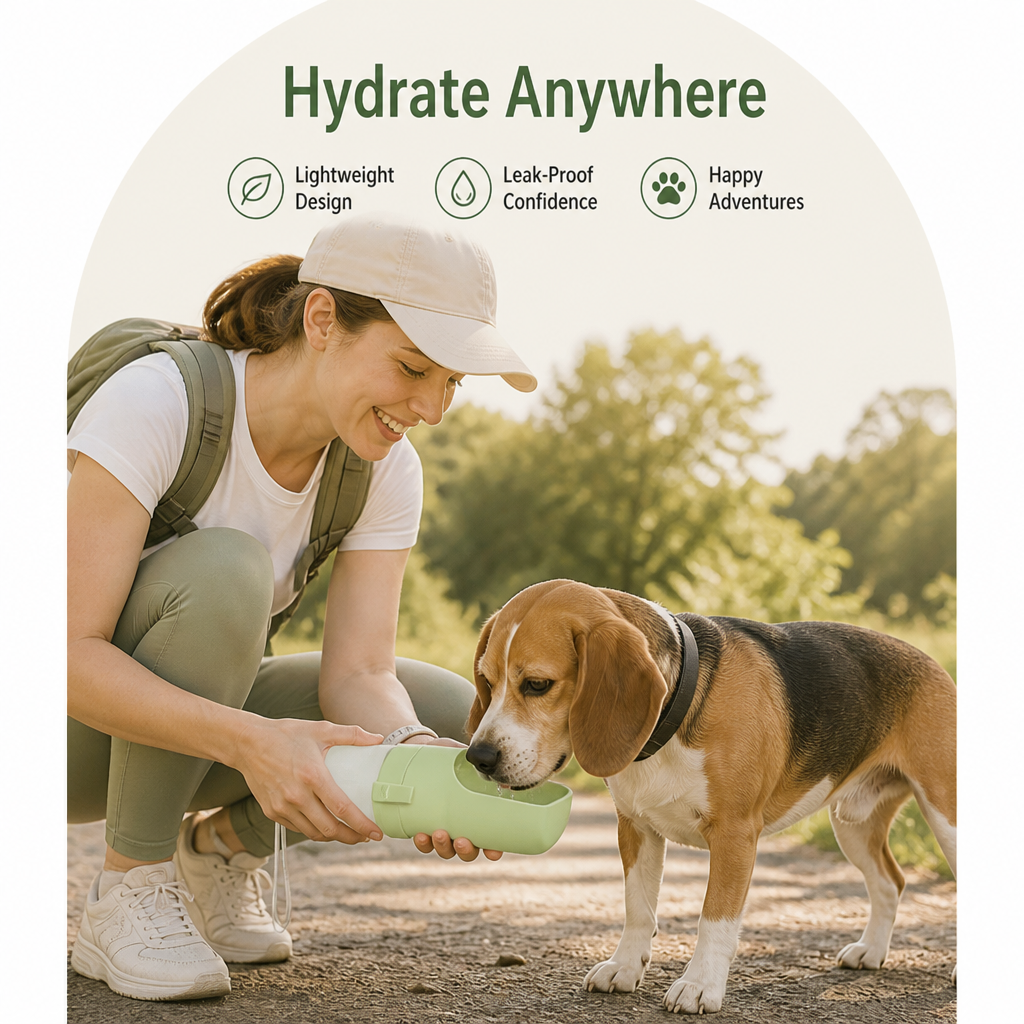 DogBedHouse Foldable 2-In-1 Travel Water Bottle (Integrated Bowl)