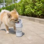 DogBedHouse Foldable 2-in-1 Travel Water Bottle & Feeder
