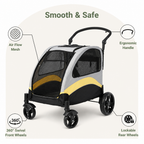 DogBedHouse Foldable 4-Wheel Breathable Mesh Travel Stroller