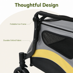 DogBedHouse Foldable 4-Wheel Breathable Mesh Travel Stroller