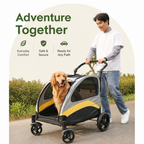DogBedHouse Foldable 4-Wheel Breathable Mesh Travel Stroller