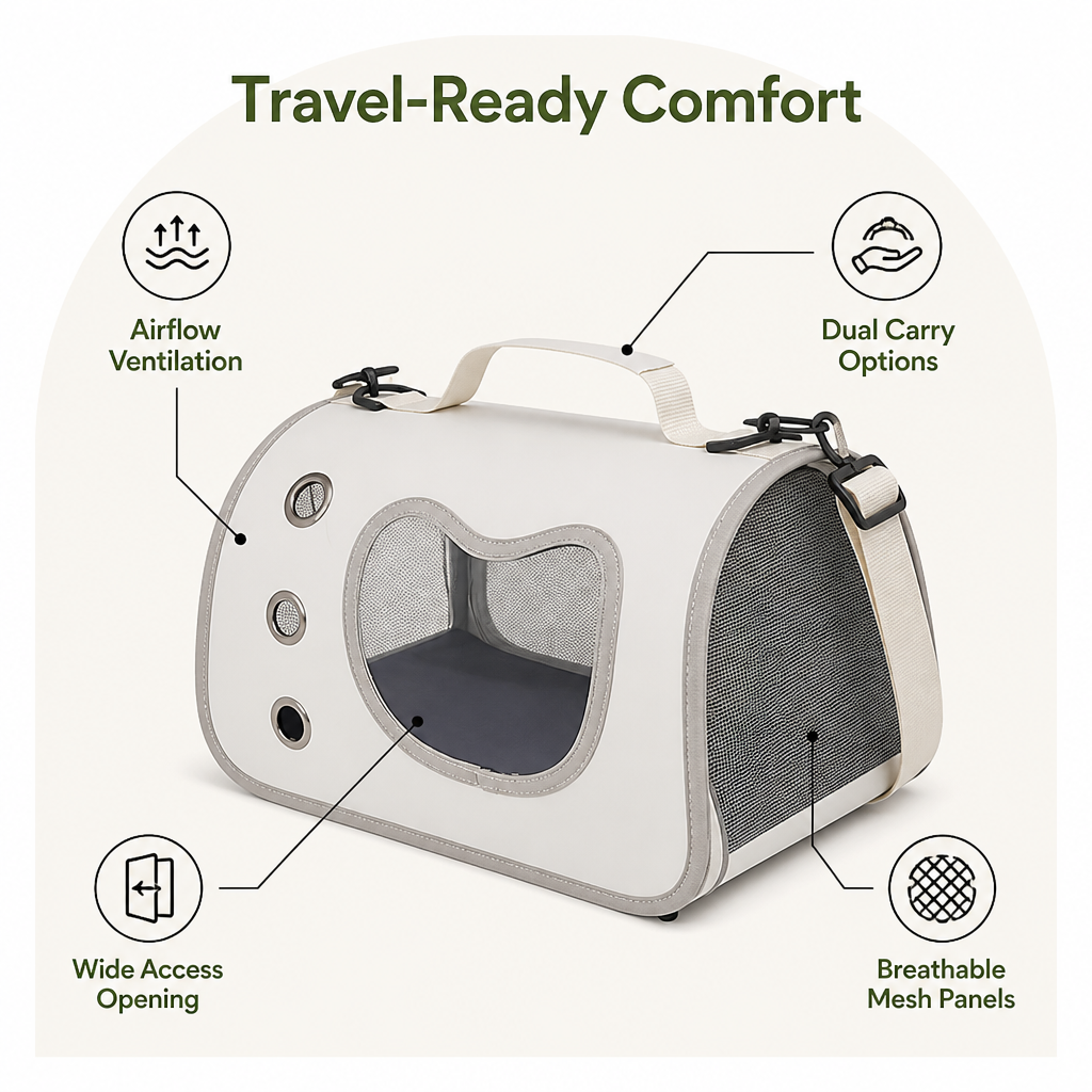 DogBedHouse Foldable Breathable Hand & Crossbody Pet Carrier