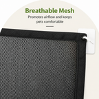 DogBedHouse Foldable Breathable Mesh Dog Gate (Includes 6 Hooks)