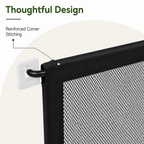 DogBedHouse Foldable Breathable Mesh Dog Gate (Includes 6 Hooks)