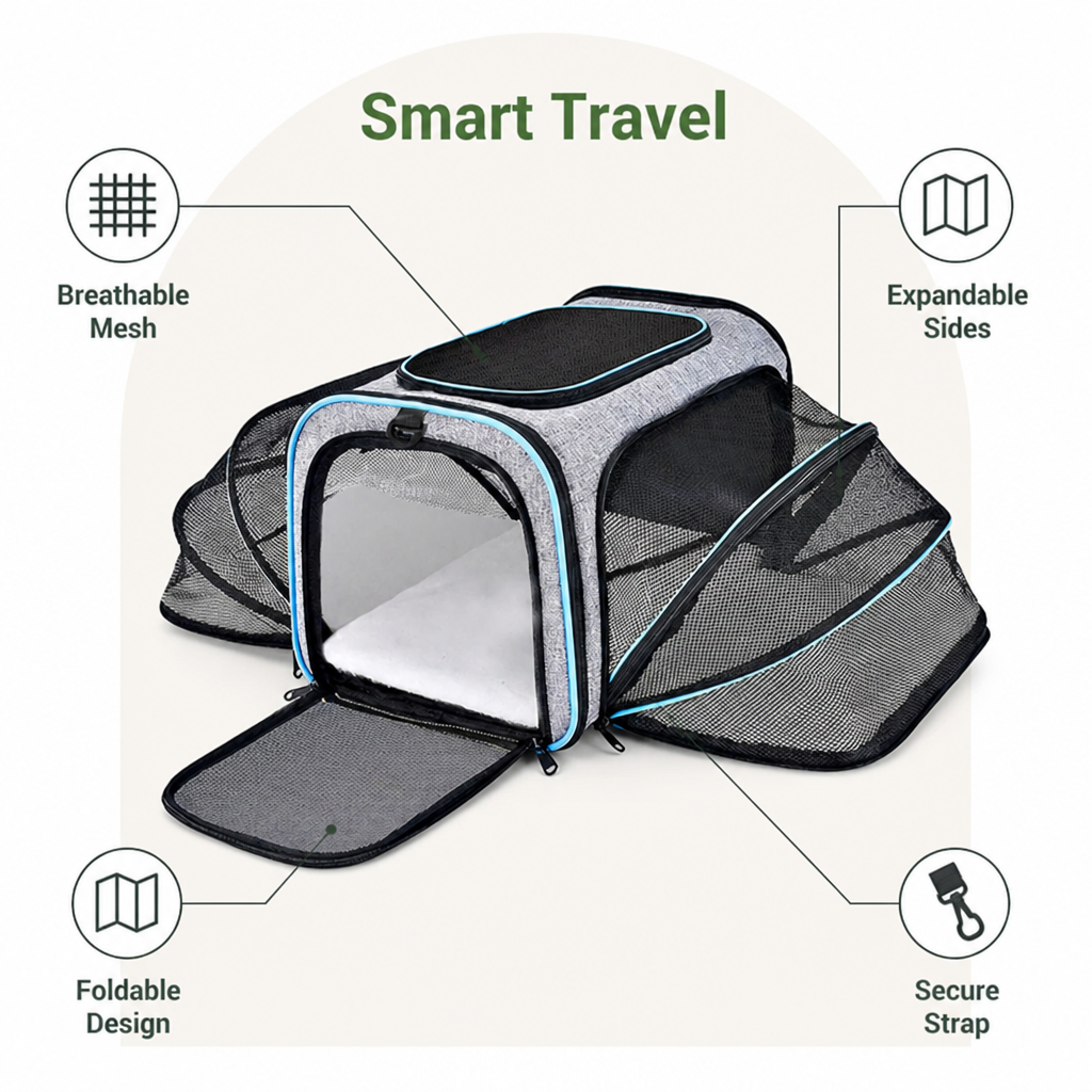 DogBedHouse Foldable & Breathable Mesh Pet Carrier