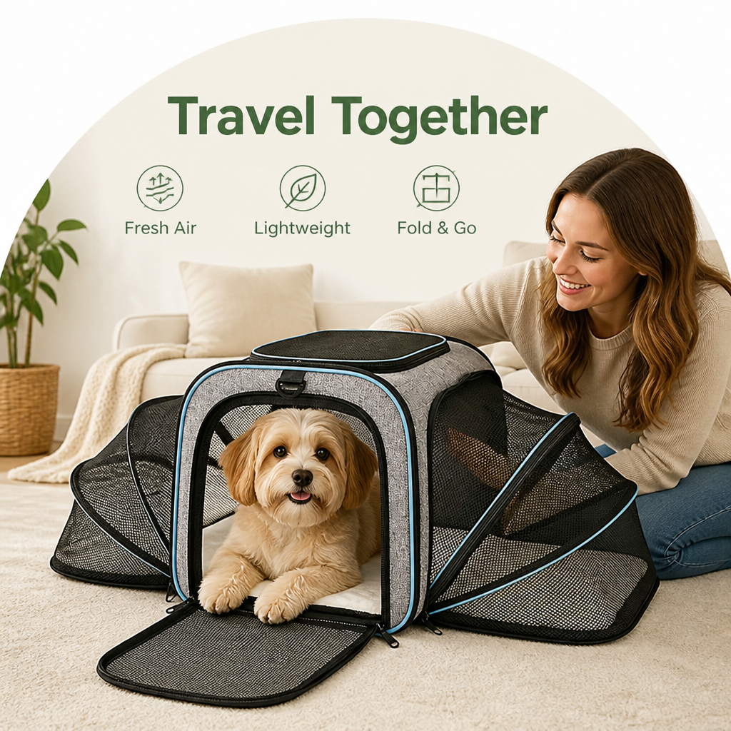 DogBedHouse Foldable & Breathable Mesh Pet Carrier