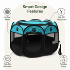 DogBedHouse Foldable Breathable Mesh Pet Play Pen (Detachable Zip Top & Bottom)