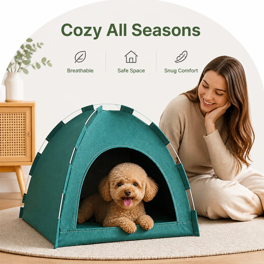 DogBedHouse Foldable & Breathable Pet Tent (All-Season)