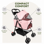 DogBedHouse Foldable & Detachable Pet Stroller (One-Touch Fold)
