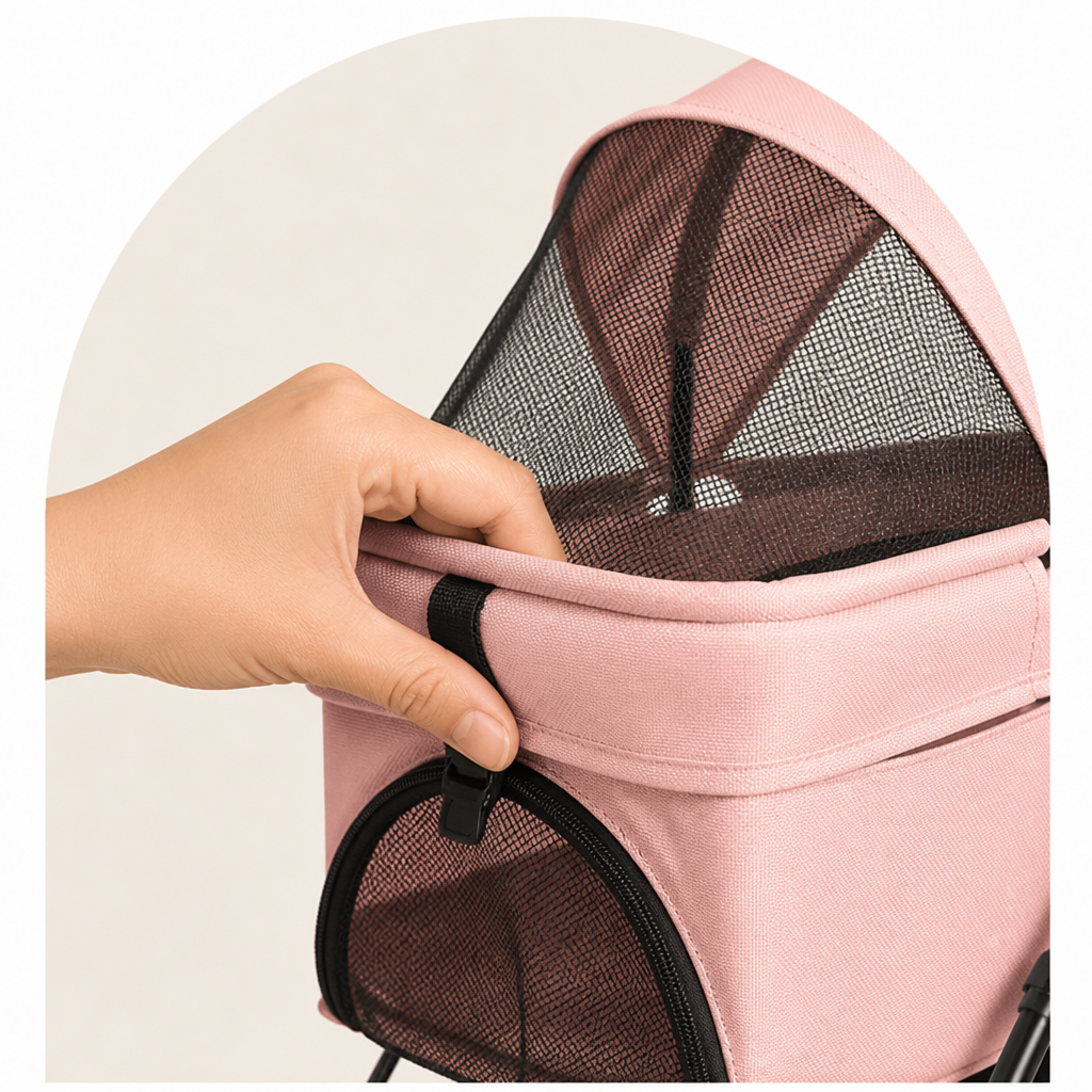 DogBedHouse Foldable & Detachable Pet Stroller (One-Touch Fold)