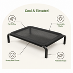 DogBedHouse Foldable Elevated Breathable Mesh Dog Bed (Detachable Canopy)