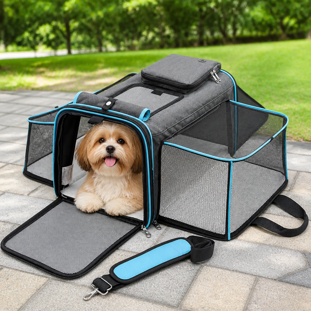 DogBedHouse Foldable & Expandable Breathable Mesh Pet Carrier