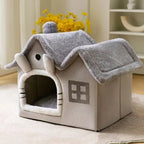 DogBedHouse Foldable Fleece-Lined Rebound Foam Pet House