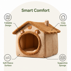 DogBedHouse Foldable Fleece-Lined Rebound Foam Pet House