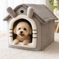 DogBedHouse Foldable Fleece-Lined Rebound Foam Pet House