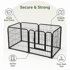 DogBedHouse Foldable Heavy-Duty Wood & Steel Pet Playpen