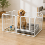 DogBedHouse Foldable Heavy-Duty Wood & Steel Pet Playpen