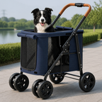 DogBedHouse Foldable Large-Capacity All-Terrain Wheels Dog Stroller
