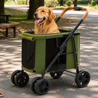 DogBedHouse Foldable Large-Capacity All-Terrain Wheels Dog Stroller