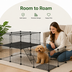 DogBedHouse Foldable & Modular Pet Playpen (With Door & Ladder)