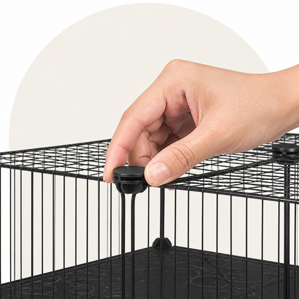 DogBedHouse Foldable & Modular Pet Playpen (With Door & Ladder)