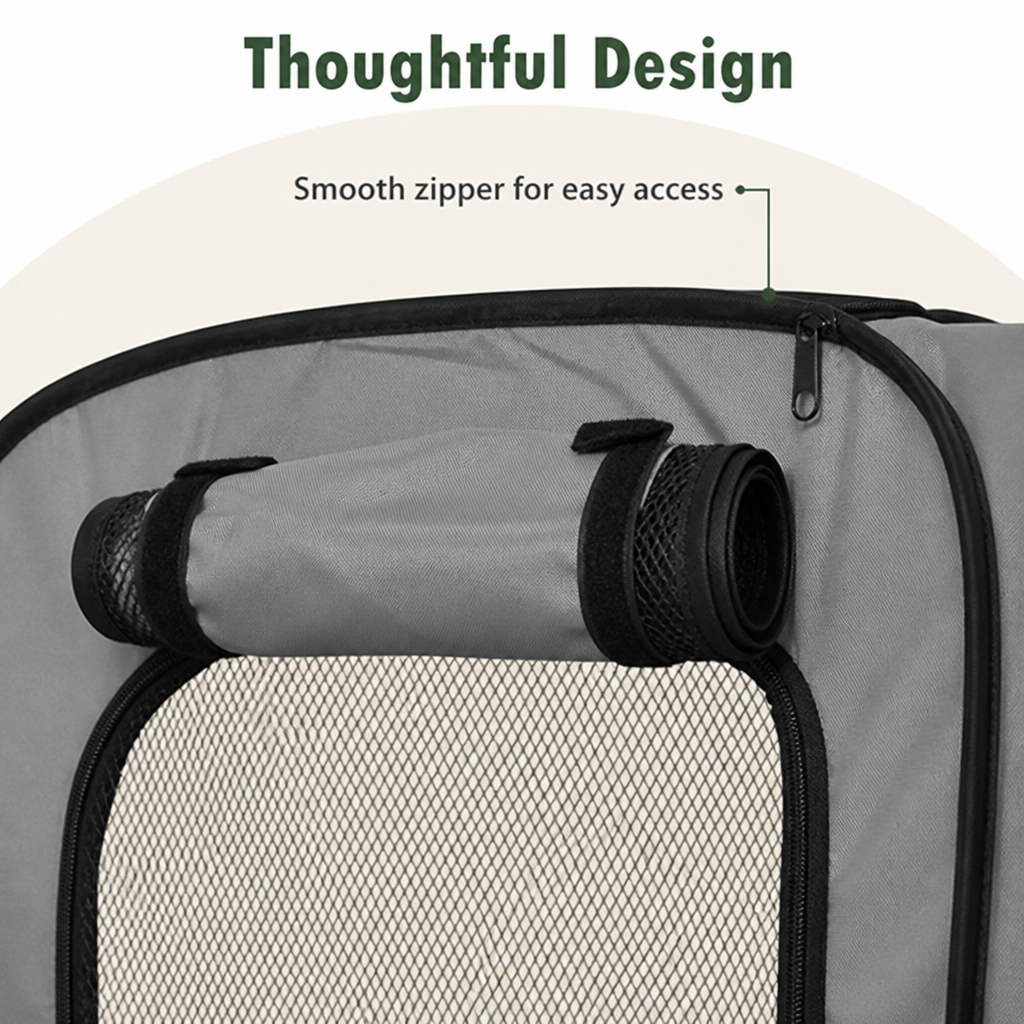 DogBedHouse Foldable Oxford & Mesh Travel Crate (Carry Bag Included)