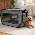 DogBedHouse Foldable Oxford & Mesh Travel Crate (Carry Bag Included)