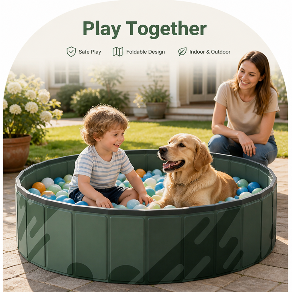 DogBedHouse Foldable PVC Ball Pit Play Pool (Indoor & Outdoor)