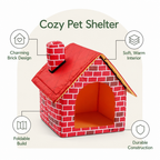 DogBedHouse Foldable Plush Brick Wall Pet House (Small)
