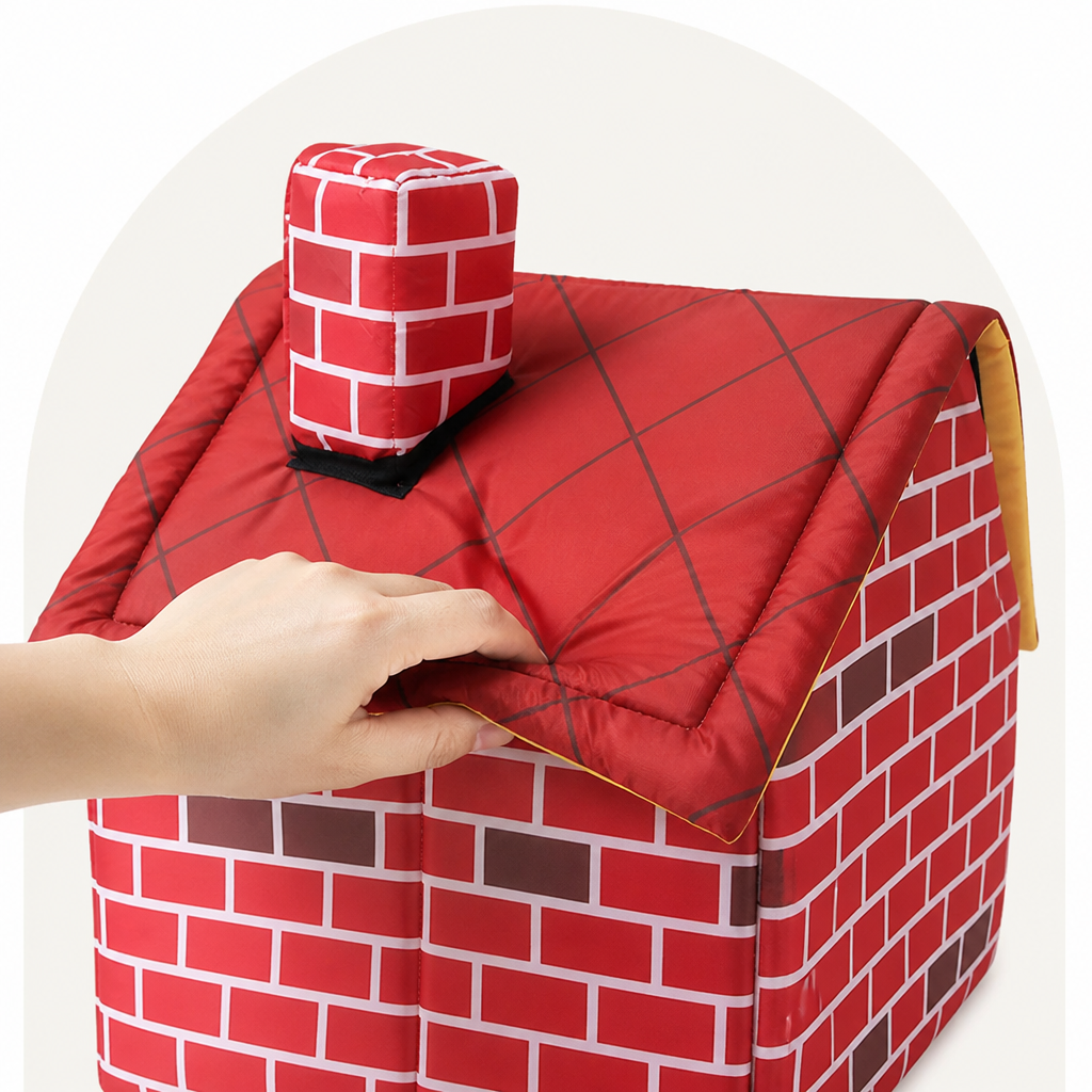 DogBedHouse Foldable Plush Brick Wall Pet House (Small)