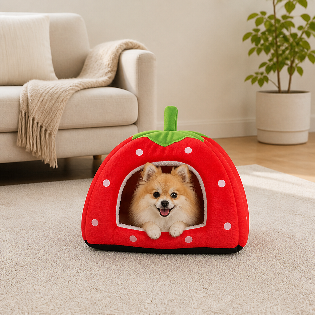 DogBedHouse Foldable Plush Pet House Bed