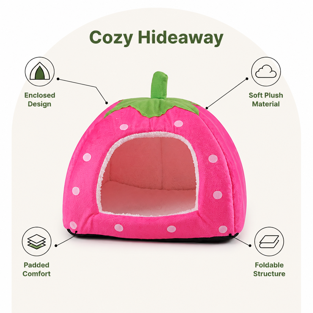 DogBedHouse Foldable Plush Pet House Bed