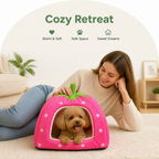 DogBedHouse Foldable Plush Pet House Bed