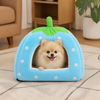 DogBedHouse Foldable Plush Pet Tent (Strawberry Shape)