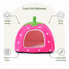 DogBedHouse Foldable Plush Pet Tent (Strawberry Shape)