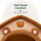 DogBedHouse Foldable Plush Velvet & Washable Pet House (Removable Cushion)