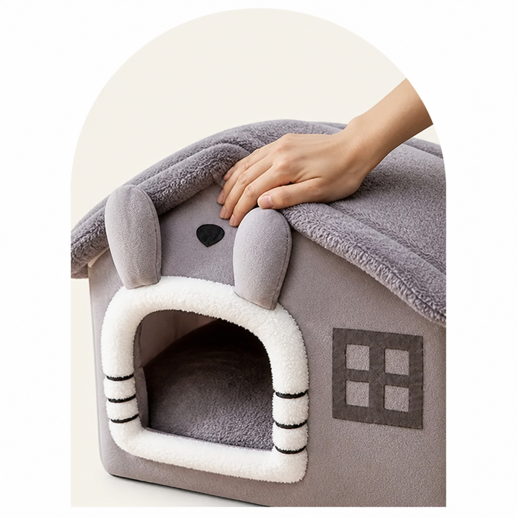 DogBedHouse Foldable Plush & Warm Pet House