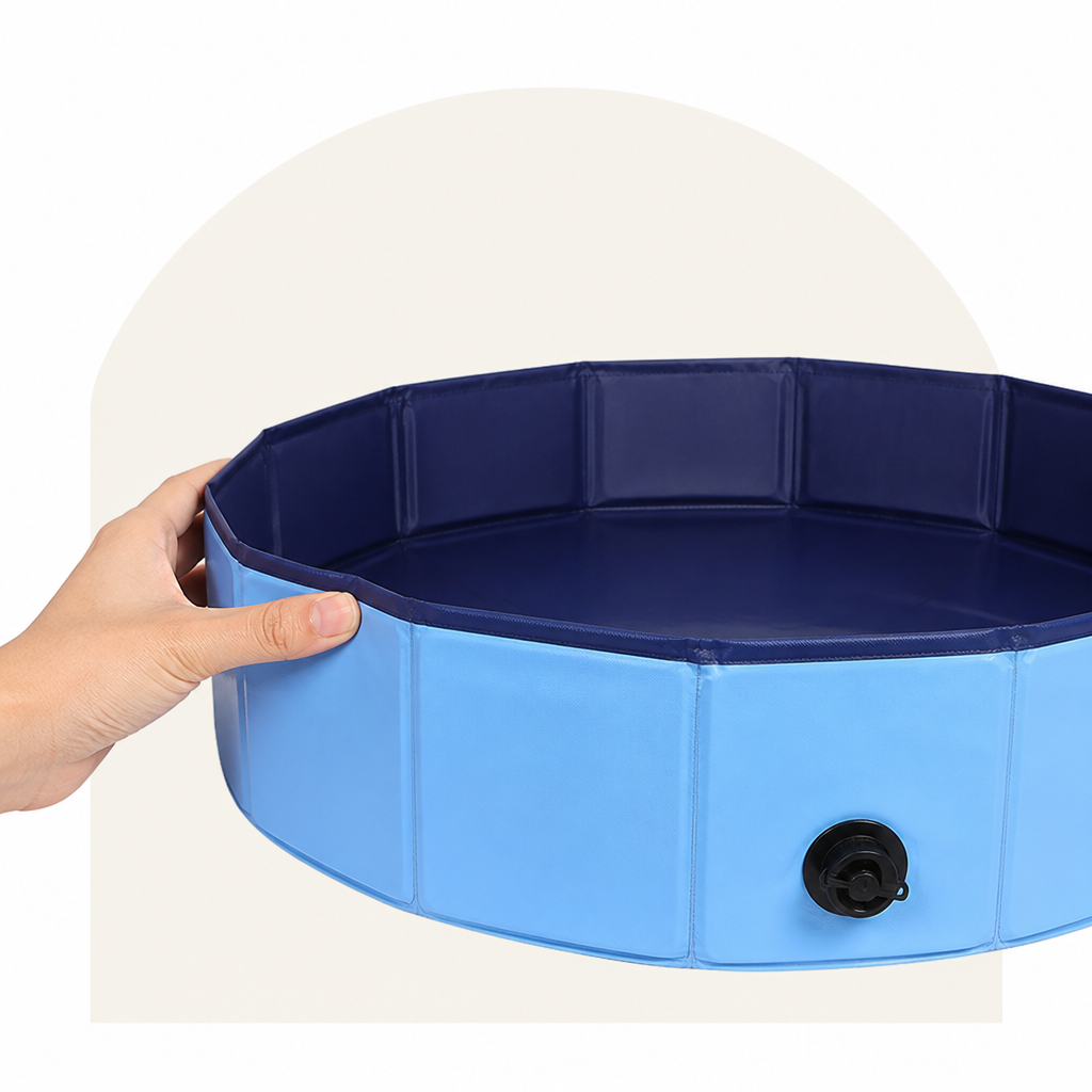 DogBedHouse Foldable Portable Dog Pool (Drain Valve)