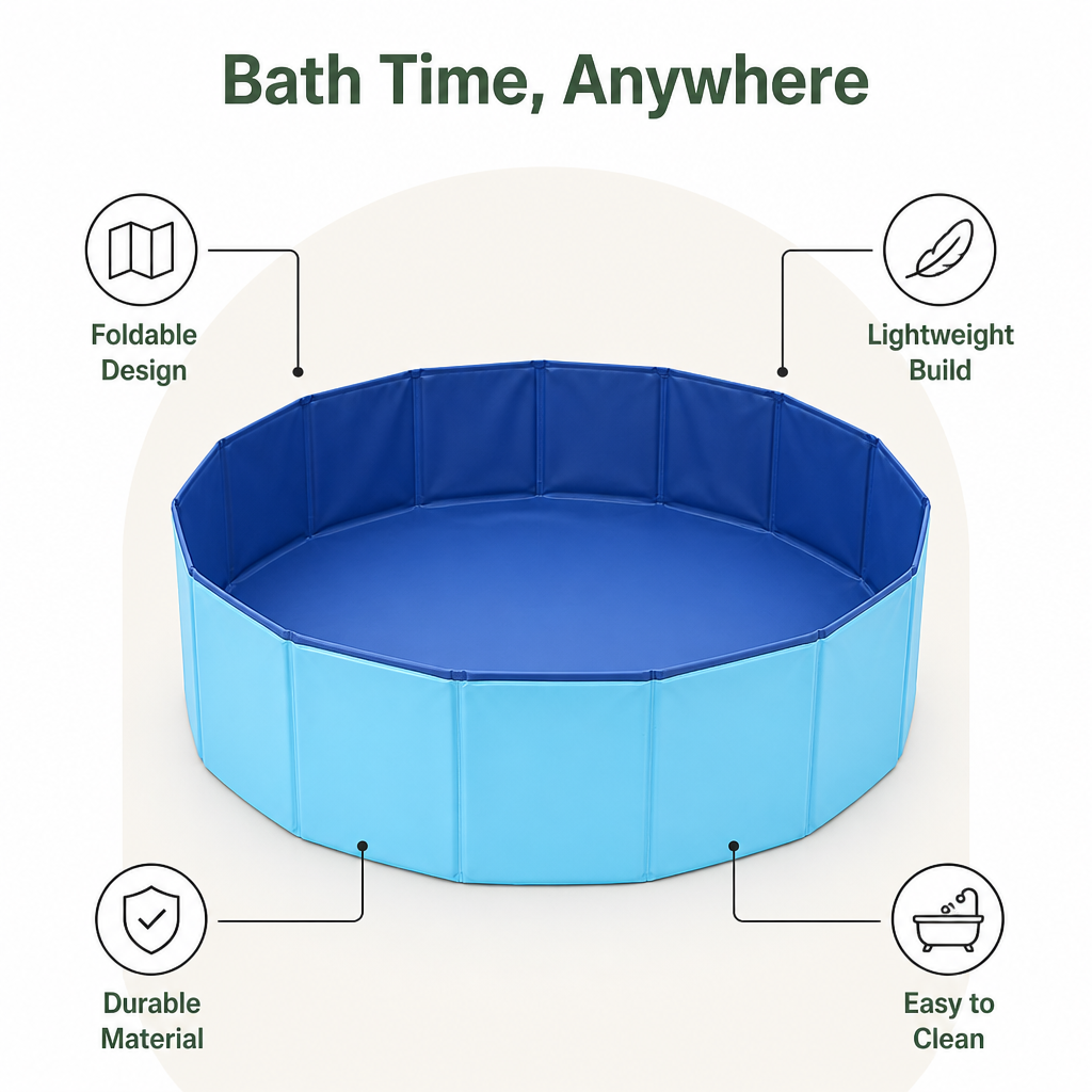 DogBedHouse Foldable & Portable Pet Bathtub (For Small-to-Medium Pets)