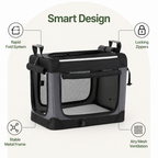 DogBedHouse Foldable & Portable Steel Frame Dog Crate (Removable Sherpa Cushion)
