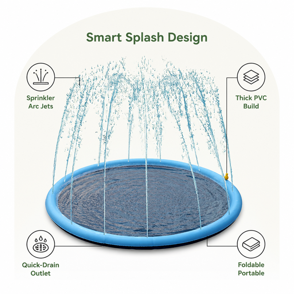 DogBedHouse Foldable & Quick-Drain Splash Pad