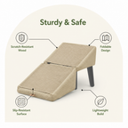 DogBedHouse Foldable Scratch-Resistant Wood Pet Ramp (Slip-Resistant Surface)