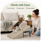 DogBedHouse Foldable Scratch-Resistant Wood Pet Ramp (Slip-Resistant Surface)