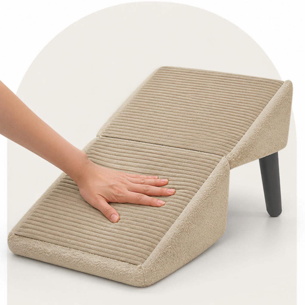 DogBedHouse Foldable Scratch-Resistant Wood Pet Ramp (Slip-Resistant Surface)