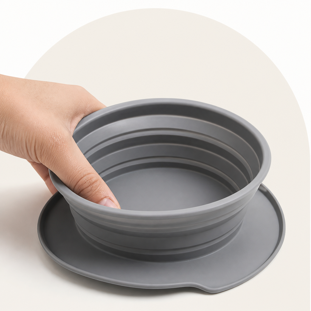DogBedHouse Foldable Silicone Anti-Slip Travel Bowl