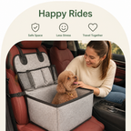 DogBedHouse Foldable & Stable Linen Fabric Car Booster Seat (Front Seat)